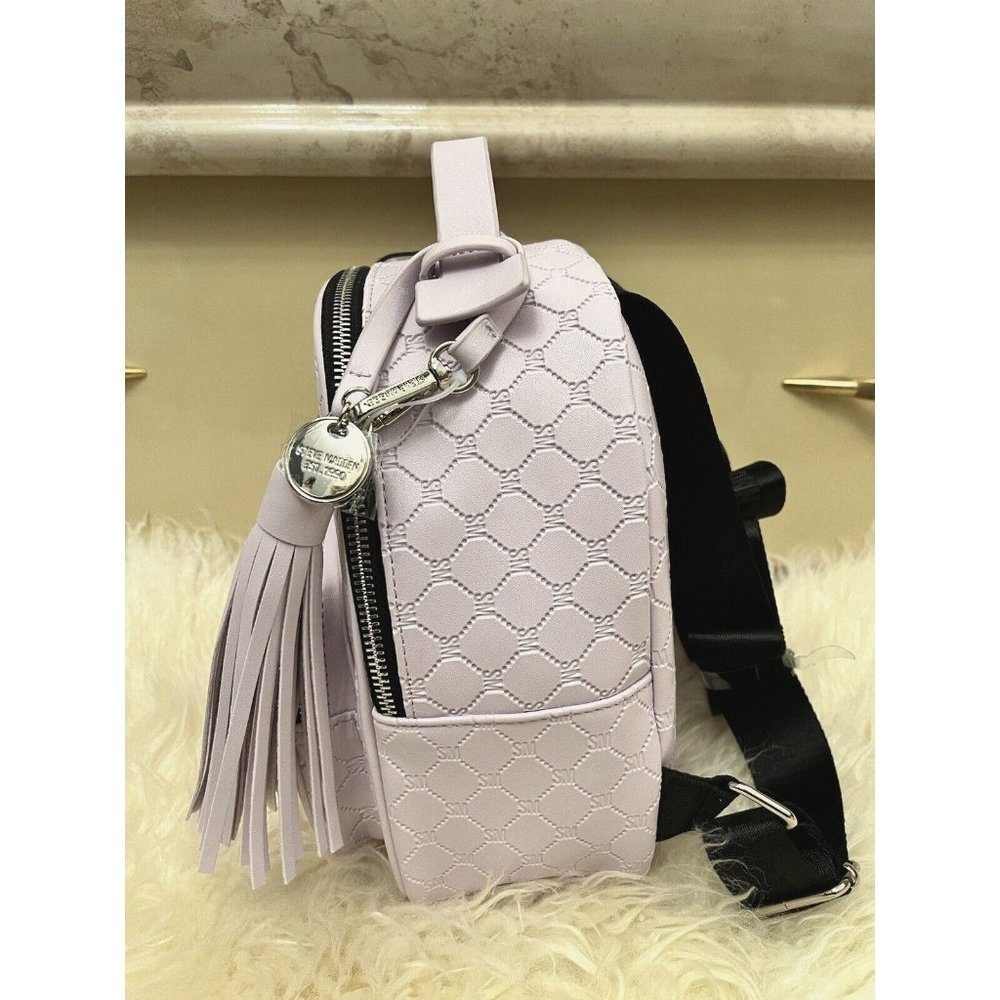 NWT STEVE MADDEN BBLOGO MINI BACKPACK LILAC FOG VEGAN VIRAL TIKTOK TRENDY - Picture 2 of 7